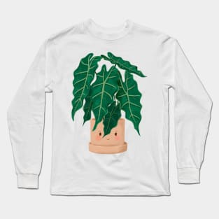 Cute Plant Illustration, Alocasia Illustration Long Sleeve T-Shirt